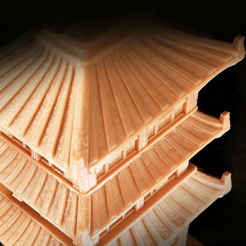 3D Printed Yellow Oriental Beijing Dice Tower Foldable Hexagonal Dice Tray Bezel