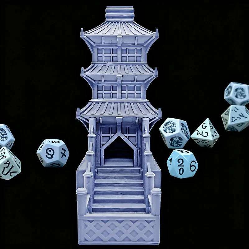 3D printed Beijing Dice Tower foldable desktop multi-layer tower building model DND dice rolling accessories