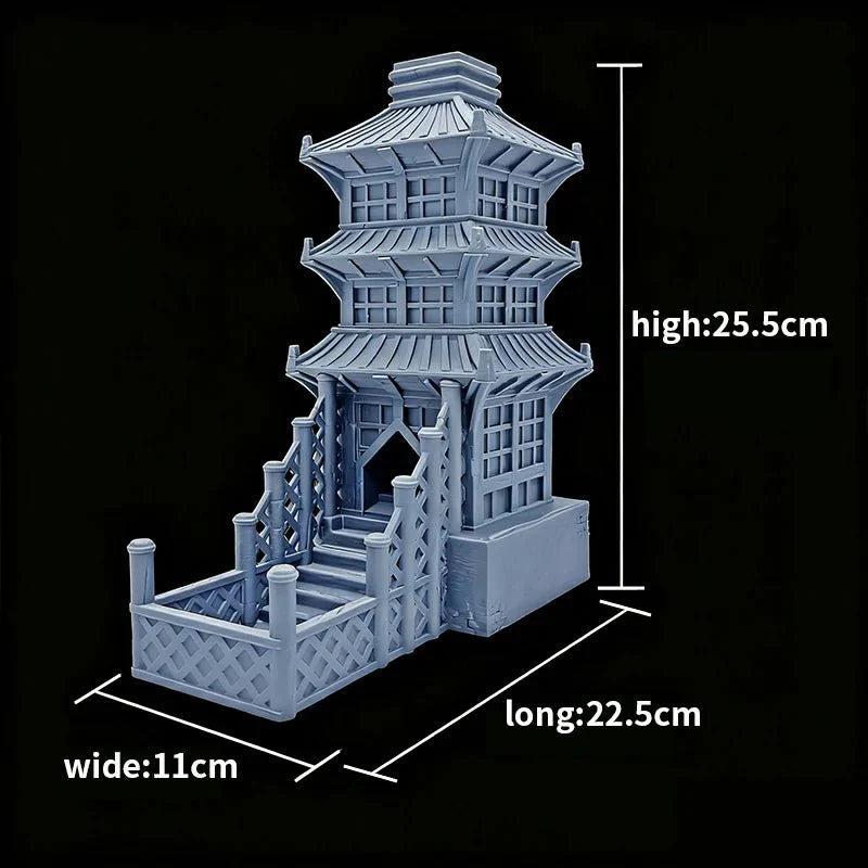 3D printed Beijing Dice Tower foldable desktop multi-layer tower building model DND dice rolling accessories