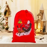 Christmas themed drawstring bag for board game dice storage, cute velvet gift bag
