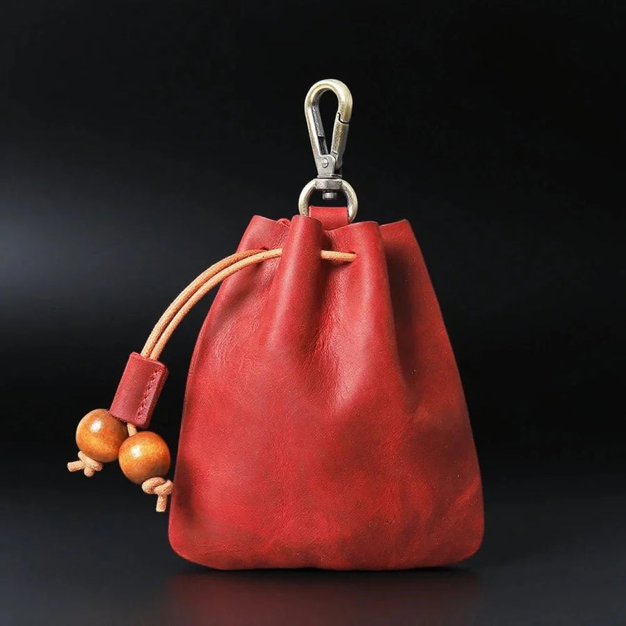 DND Dice Storage Bag in Vintage Cowhide Leather | Dungeons & Dragons Dice Bag