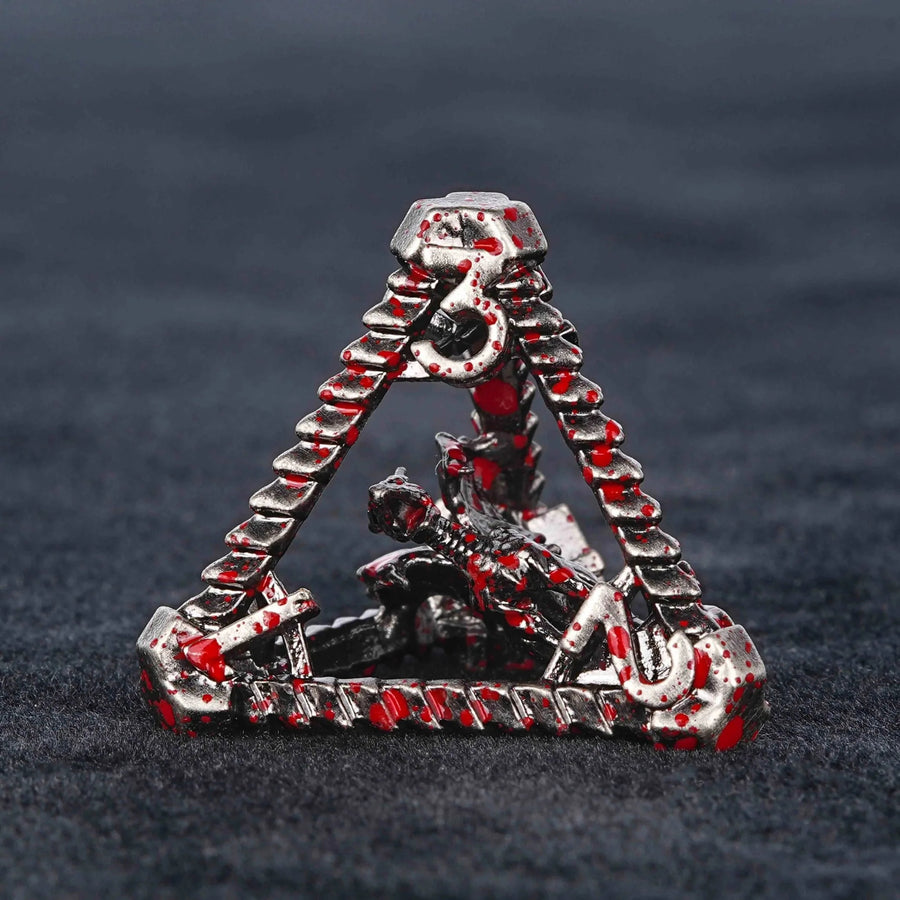 Metal Hollow 3D Dragon D&D Bloodstain Dice Set