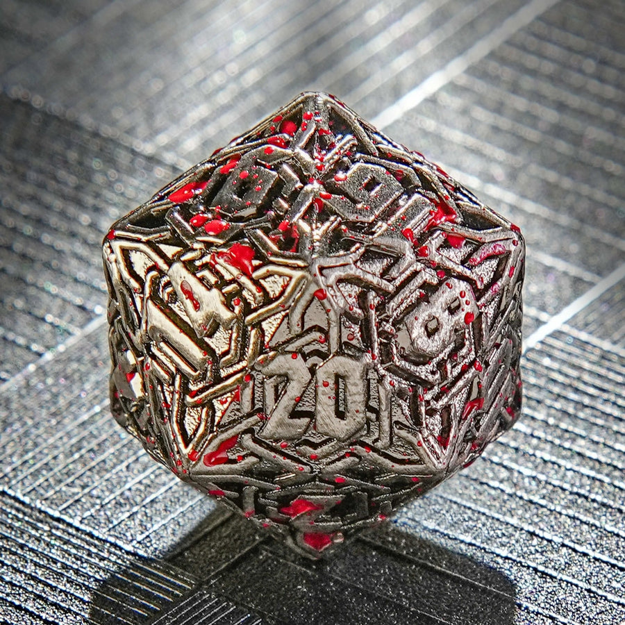 Metal Solid Celtic Knot Blood Dice Set
