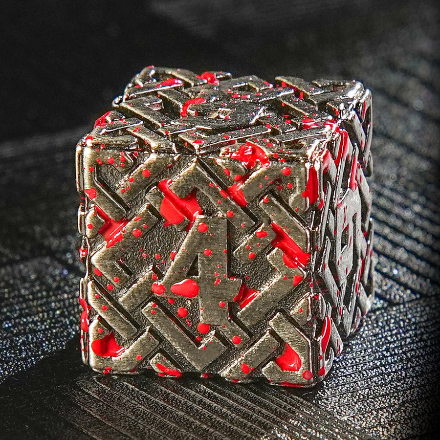 Metal Solid Celtic Knot Blood Dice Set